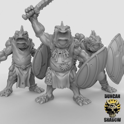 Image of Koa Toa Fish folk with hand weapons (pre supported)