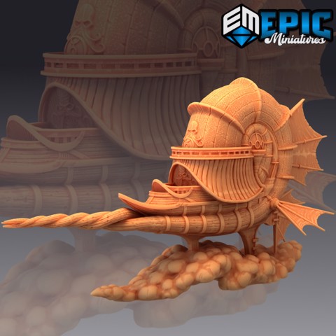 Image of Nautiloid Air Ship / Space Spelljammer / Mind Eater Mothership