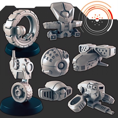 Image of Sci-Fi Bots and Drones Set [Support-free]