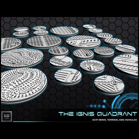 Image of 1" & 2' Round Sci-fi Bases - The Ignis Quadrant