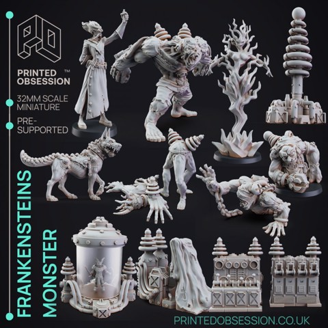Image of Frankensteins Monster - Pack of 14 models - PRESUPPORTED - Halloween - 32mm scale