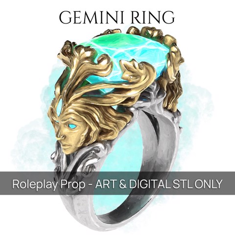 Image of Gemini Ring - D&D Prop - PRESUPPORTED