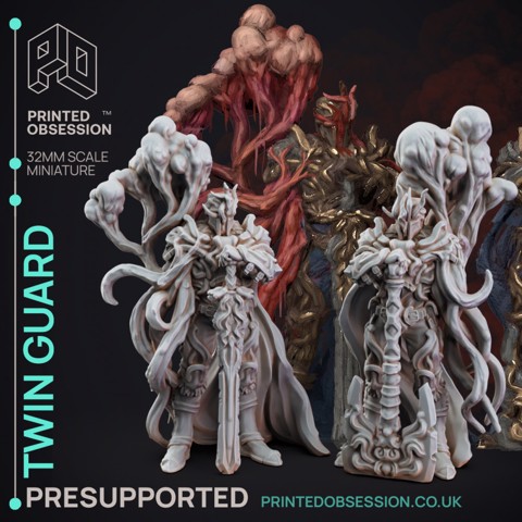 Image of Twin Guard - 4 Models - The Mists of Change - PRESUPPORTED - 32mm scale