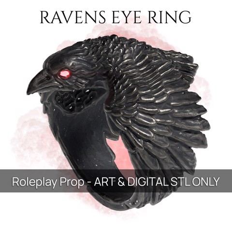 Image of Ravens Eye Ring - D&D prop - Ring - PRESUPPORTED