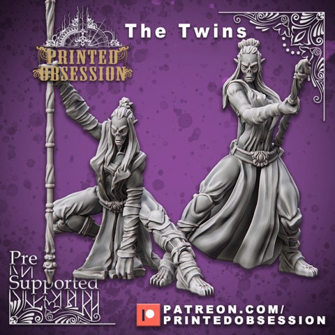 Image of The Twins - Gyth - PRE SUPPORTED - D&D 32mm