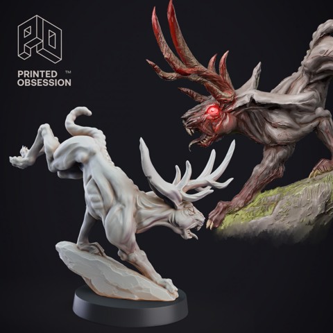 Image of Jackalope - Cryptid - PRESUPPORTED - 32mm Scale