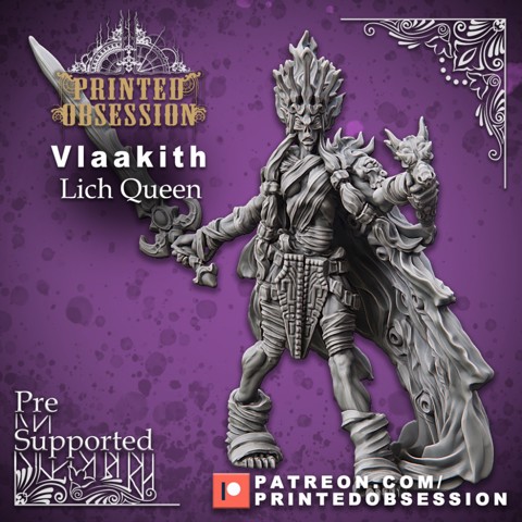 Image of Vlaakith - Lich Queen - PRE SUPPORTED - D&D 32mm