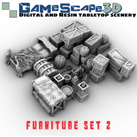 Image of Primitive Furniture Set 2