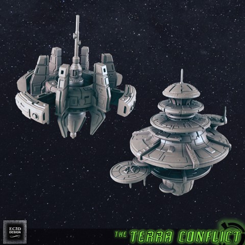 Image of Atrelea and Science Stations [Fleet Scale Spaceship]