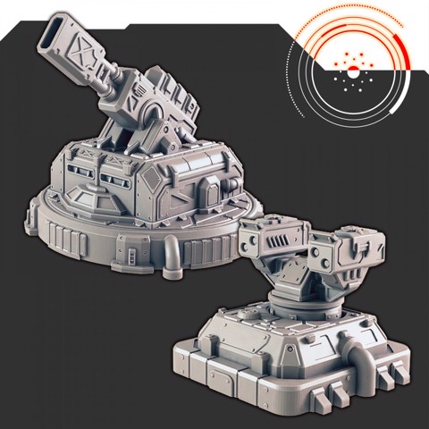 Image of Sci-fi Scenery - Planetary Defense Guns [Support-free]