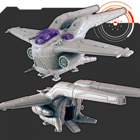 Image of Sci-fi Vehicles: "Sparrowhawk" Spaceship [Support Free]