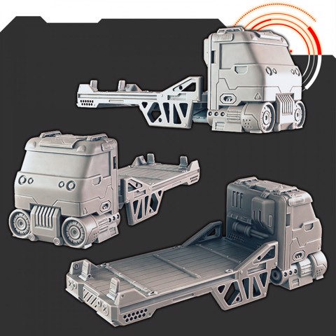 Image of Sci-fi Vehicles: Hover Cargo Truck [Support-free]