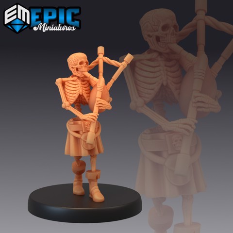 Image of Skeleton Musician Bagpipes / Undead Music Performer