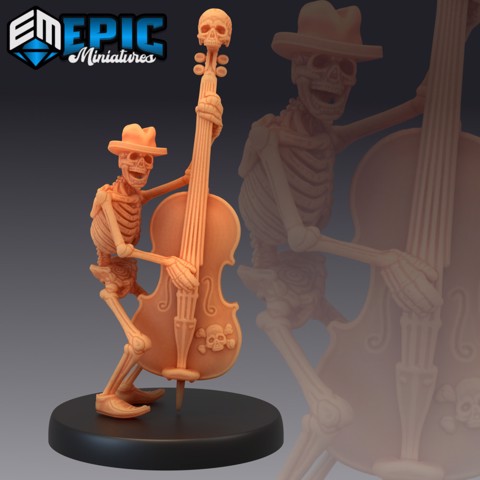 Image of Skeleton Musician Double Bass / Undead Music Performer