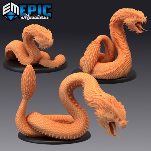Image of Basilisk Set / Petrifying Giant Snake / Magical Ancient Serpent