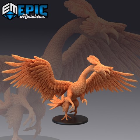 Image of Peacock Griffin Attacking / Exotic Gryphon / Rare Flying Hybrid Encounter