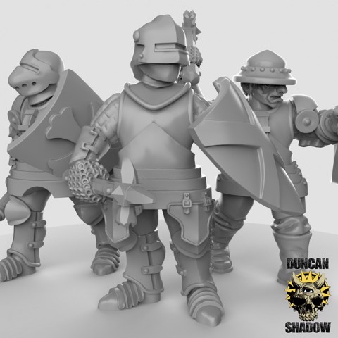 Image of Man at Arms Knights with blunt weapons (pre Supported)