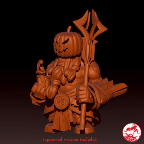 Image of Halloween Fire Mage Dwarf - 32mm height, 1 inch base free miniature
