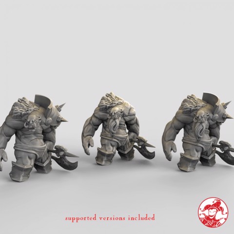 Image of Mountain Ogre/Stone Cursed Ogre 3 versions, 2-inch base 75mm Large Miniatures