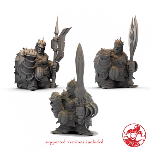 Image of Unbearded Dwarf Weaponmaster 3 weapon versions 1 inch base, 28/32 mm height Medium miniature