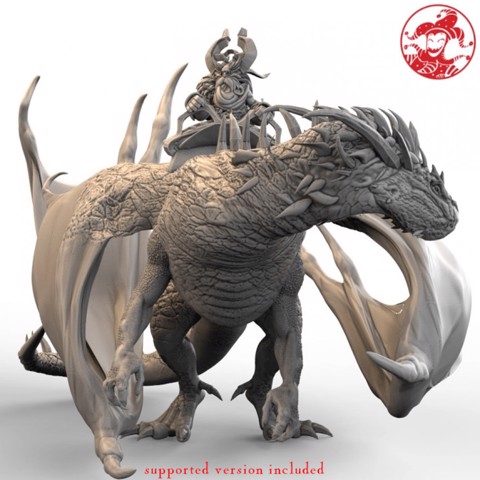 Image of Dwarf King Dragon Rider 5-inch base 120+ mm height Gargantuan miniature