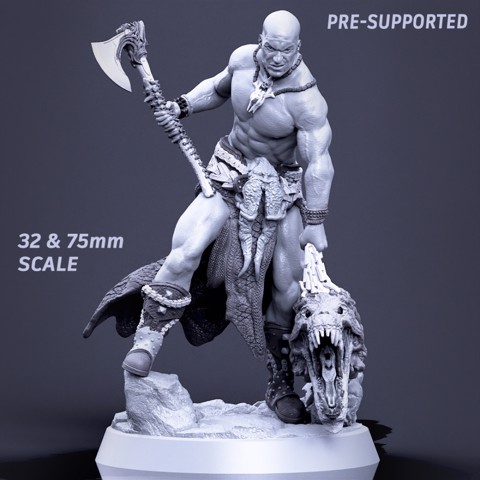 Image of Boneflesh Warrior & Head (PRE-SUPPORTED 32mm&75mm)