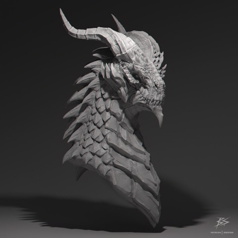 Image of Shadow Dragon Bust / Pre-Supported