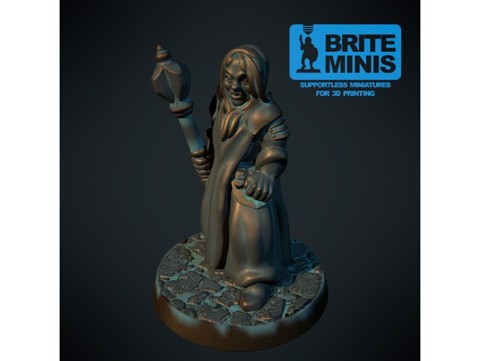 Image of Female cleric 28mm (Supportless, FDM friendly)