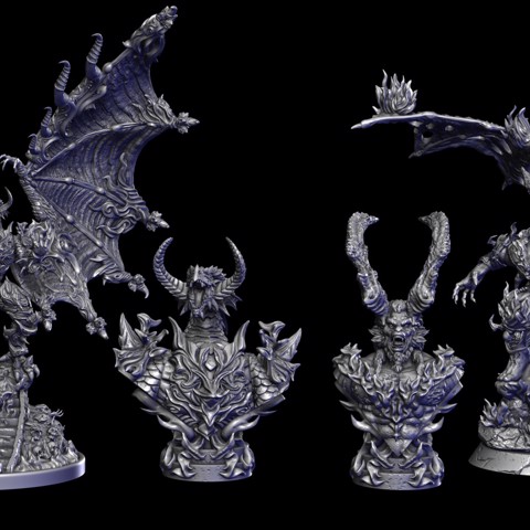 Image of Bahamut Exclusive and Ifrit Exclusive and Bust