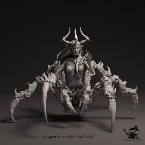 Image of Spider Goddess of the Dark Elves (3 inch/75 mm base, 2+ inch/54 mm height miniature)