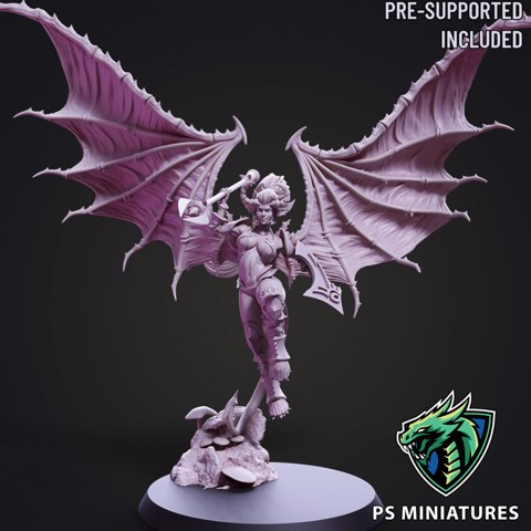 Image of Drow Demonic Harpy Pose 2 - Includes Pinup Variant