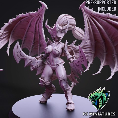 Image of Drow Demonic Valkyrie Pose 2 - Includes Pinup Variant