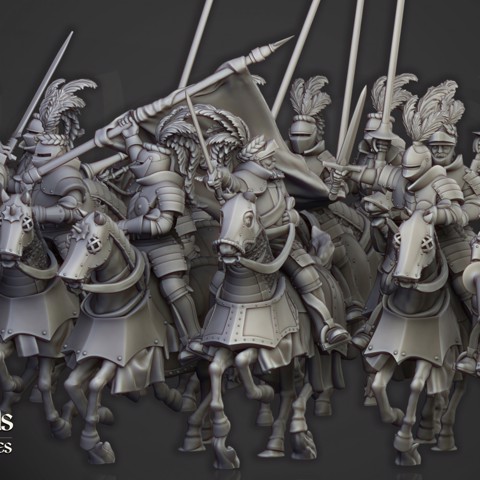 Image of Sunland Knights on Horse - Highlands Miniatures
