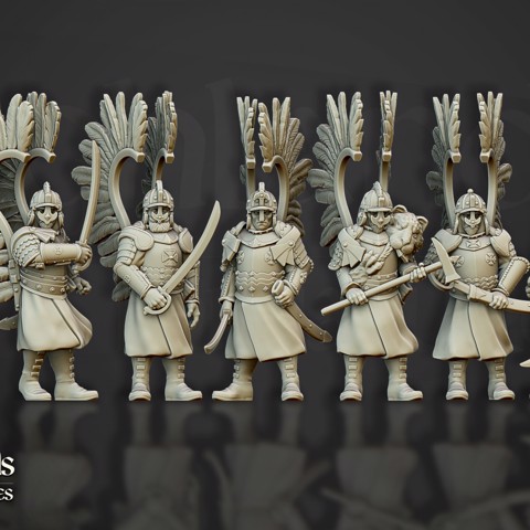 Image of Winged Hussars on foot - Highlands Miniatures