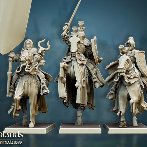 Image of Grail Knights Command Group - Highlands Miniatures