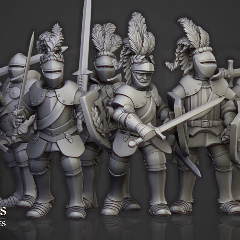 Image of Sunland Knights on Foot- Highlands Miniatures