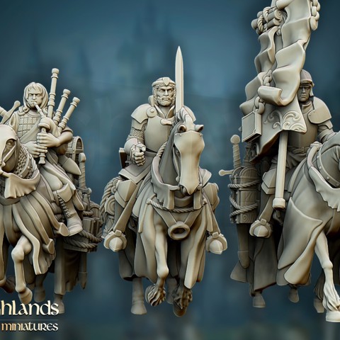 Image of Questing Knights Command Group - Highlands Miniatures