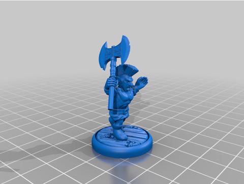 Image of Gnome Barbarian Figure axe