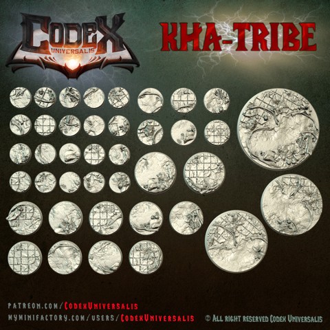 Image of 40 Decorated Bases, Kha-Tribe set