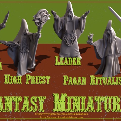 Image of Fantasy Series 10 Bundle, 5x cultist minis - PRE-SUPPORTED
