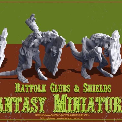 Image of Ratfolk Clubs Bundle, 4 x minis, Pre- Supported