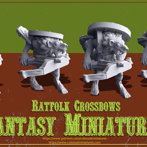 Image of Ratfolk Crossbow Bundle, 4 x minis, Pre- Supported