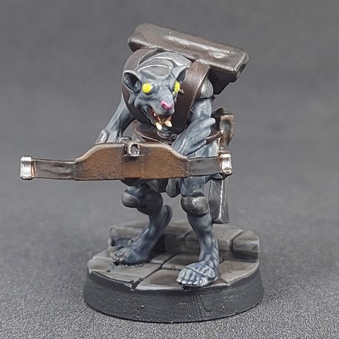 Image of Ratfolk A - Crossbow01, Pre-Supported