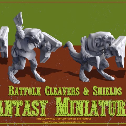 Image of Ratfolk Cleaver Bundle, 4 x minis, Pre- Supported