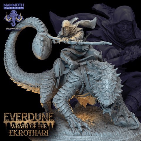 Image of Rekari Sand Drake with Mounted Ekrothari Warrior 1