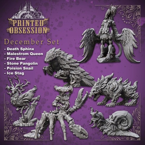 Image of Elemental Creatures - 6 Model pack - PRESUPPORTED - 32mm Scale