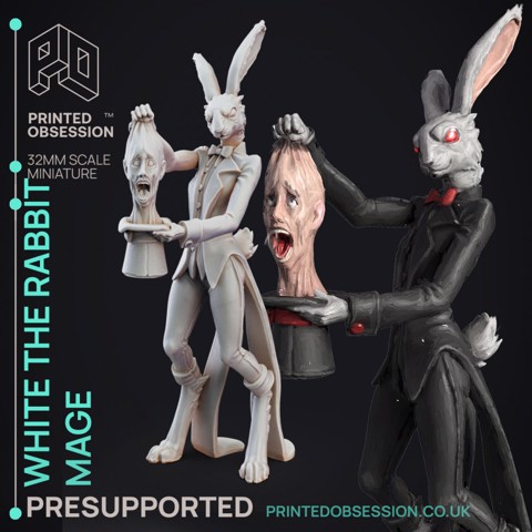 Image of White The Rabbit Magician - Circus of Horrors - PRESUPPORTED - 32mm