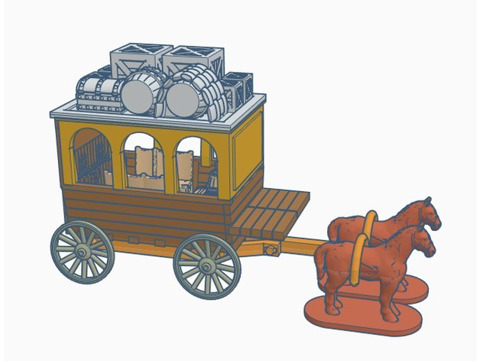 Image of Horse-drawn Carriage for 28mm
