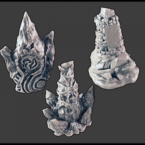 Image of Icy Totems and Rocky Cairn [Support-free]