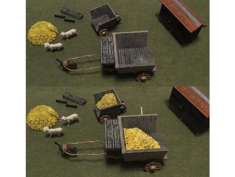 Image of Miniature Medieval Hay Carts
